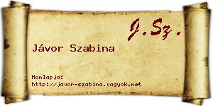 Jávor Szabina névjegykártya