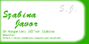 szabina javor business card